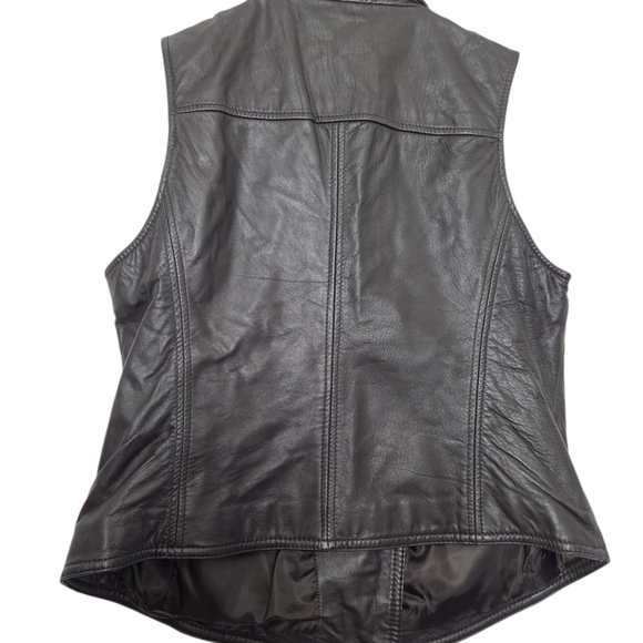 Liz Claiborne brown leather vest zip up large - Picture 5 of 10